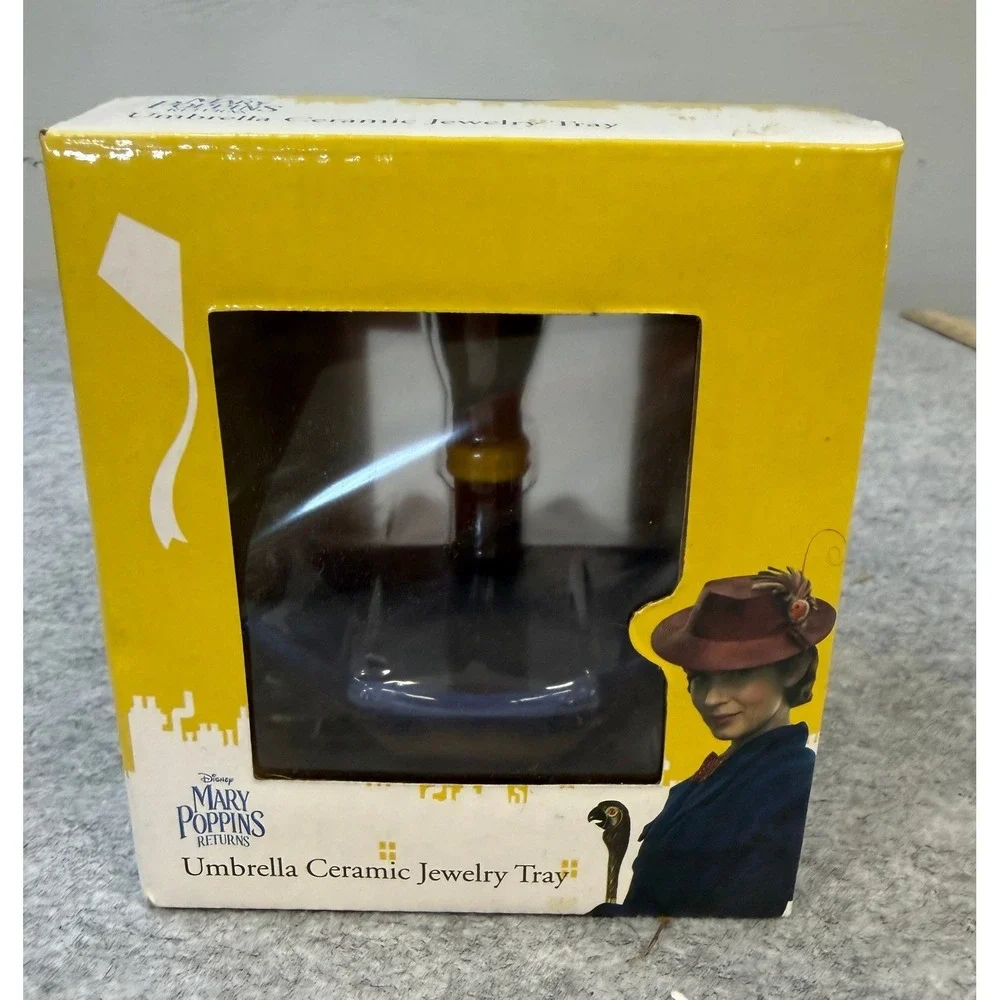 Disney Mary Poppins Returns Umbrella Ceramic Jewelry Tray Parrot Head Handle